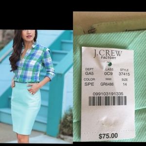 New J CREW THE PENCIL SKIRT WOMENS SIZE 14